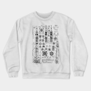 SOVIET ROCKET blueprint Crewneck Sweatshirt